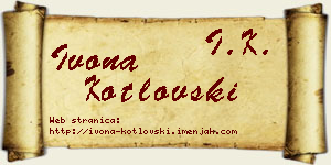 Ivona Kotlovski vizit kartica